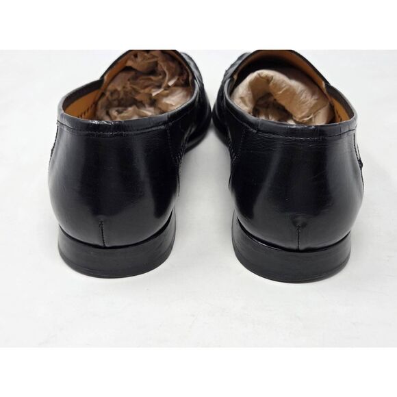 MEZLAN BLACK DEERSKIN LEATHER EMBELLISHED MOC TOE LOAFER MENS SIZE 9.5 M